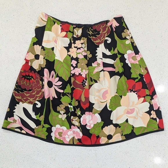 Talbots Pure Silk Multicolor Floral Print A-Line Skirt Below Knee Length 12 - Picture 1 of 11